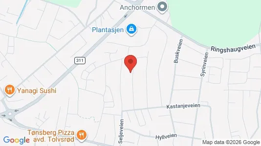 Rooms for rent i Tønsberg - kort over placeringen