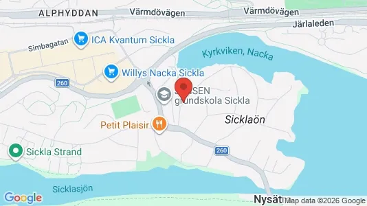 Apartments for rent i Nacka - kort over placeringen