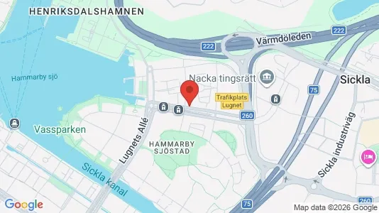 Apartments for rent i Hammarbyhamnen - kort over placeringen