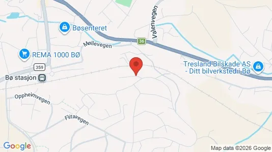 Rooms for rent i Bø - kort over placeringen