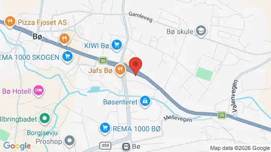 Rooms for rent i Bø - kort over placeringen