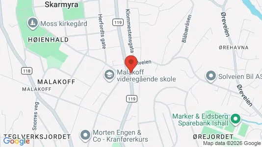 Apartments for rent i Moss - kort over placeringen