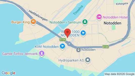 Rooms for rent i Notodden - kort over placeringen