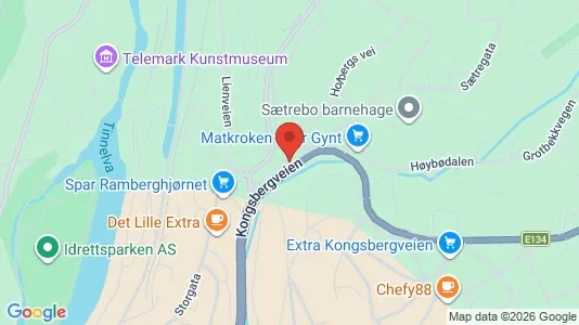 Rooms for rent i Notodden - kort over placeringen