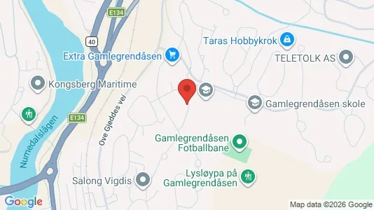 Apartments for rent i Kongsberg - kort over placeringen