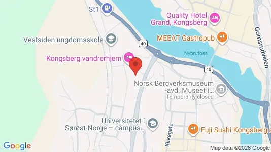 Rooms for rent i Kongsberg - kort over placeringen