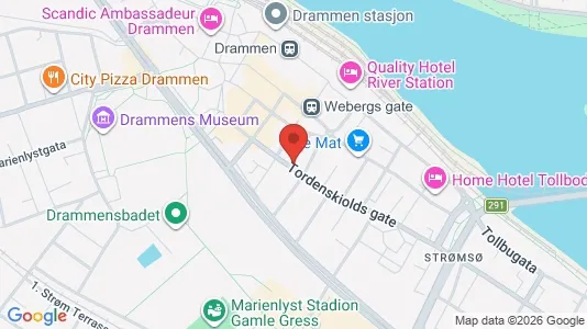Rooms for rent i Drammen - kort over placeringen