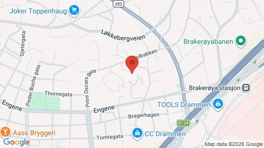 Rooms for rent i Drammen - kort over placeringen