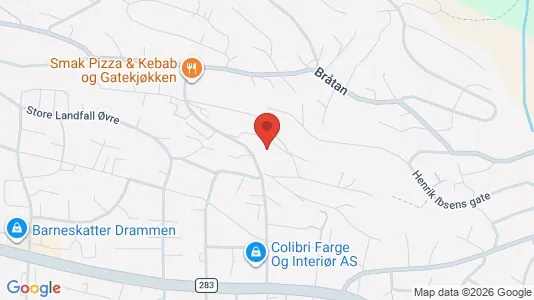Rooms for rent i Drammen - kort over placeringen