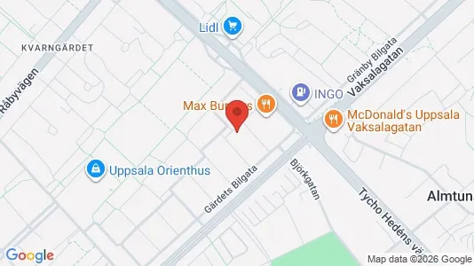 Apartments for rent i Uppsala - kort over placeringen