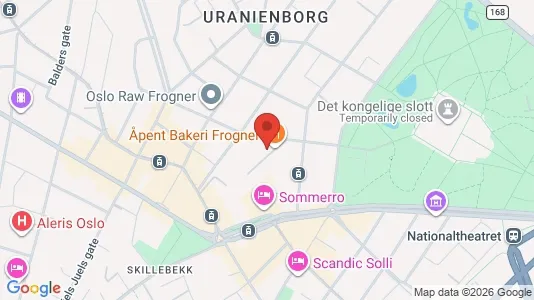 Rooms for rent i Oslo Frogner - kort over placeringen