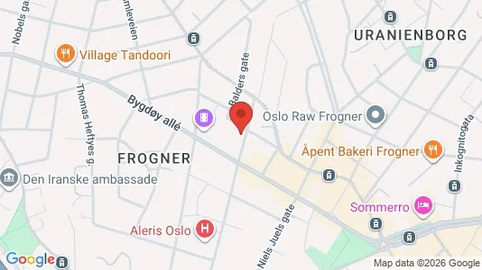 Rooms for rent i Oslo Frogner - kort over placeringen