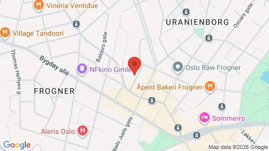 Rooms for rent i Oslo Frogner - kort over placeringen