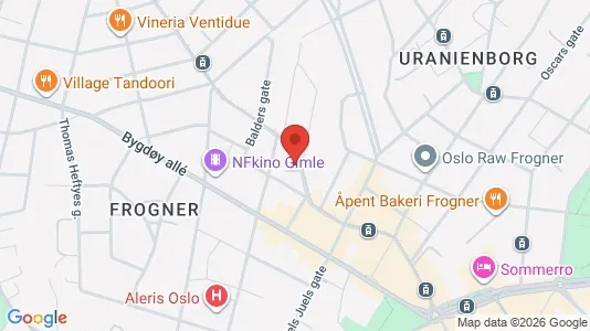 Rooms for rent i Oslo Frogner - kort over placeringen