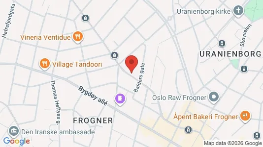 Rooms for rent i Oslo Frogner - kort over placeringen