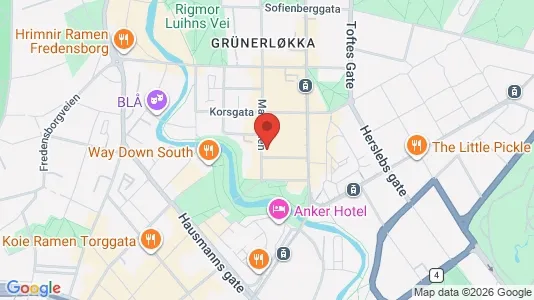 Rooms for rent i Oslo Grünerløkka - kort over placeringen