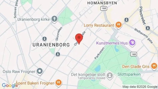 Rooms for rent i Oslo Frogner - kort over placeringen