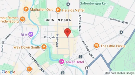 Rooms for rent i Oslo Grünerløkka - kort over placeringen