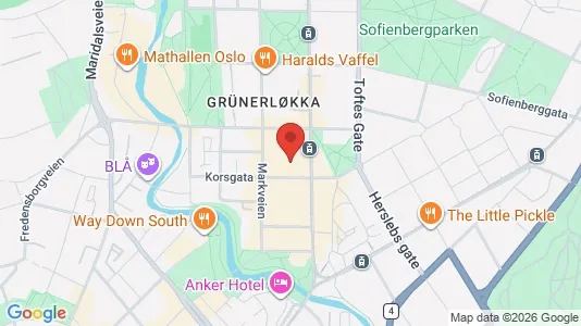 Rooms for rent i Oslo Grünerløkka - kort over placeringen