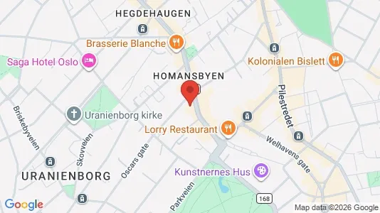 Rooms for rent i Oslo Frogner - kort over placeringen