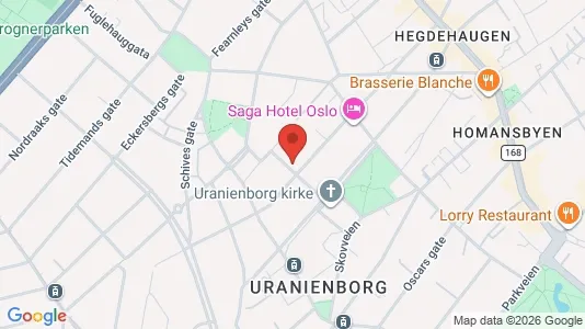 Rooms for rent i Oslo Frogner - kort over placeringen