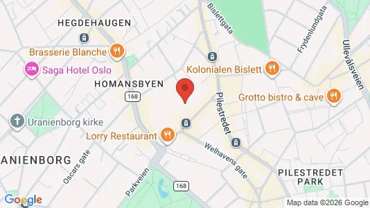 Rooms for rent i Oslo Frogner - kort over placeringen