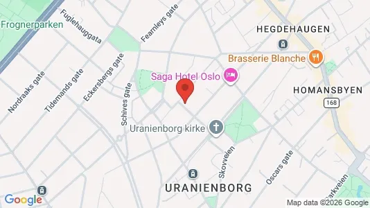 Rooms for rent i Oslo Frogner - kort over placeringen