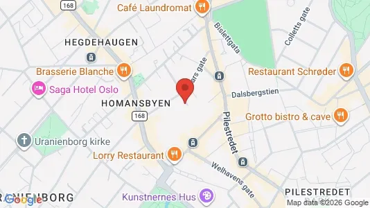 Rooms for rent i Oslo Frogner - kort over placeringen