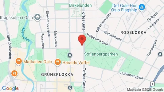 Rooms for rent i Oslo Grünerløkka - kort over placeringen