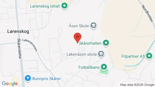 Rooms for rent i Lørenskog - kort over placeringen