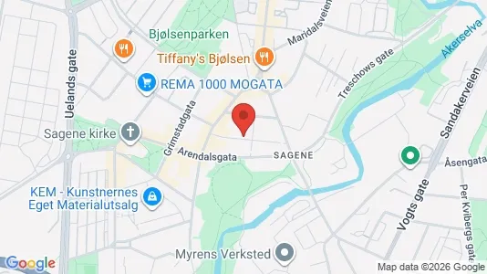 Apartments for rent i Oslo Sagene - kort over placeringen