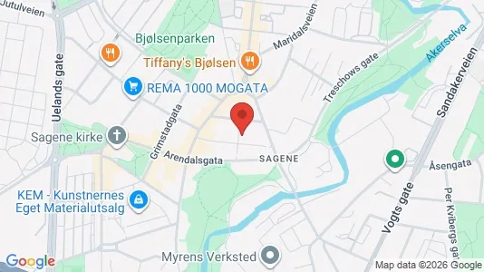 Apartments for rent i Oslo Sagene - kort over placeringen