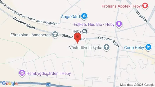 Apartments for rent i Heby - kort over placeringen