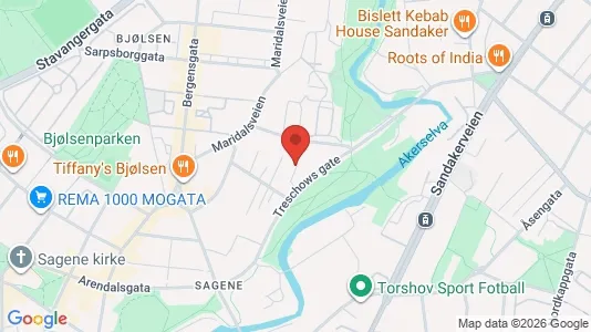 Rooms for rent i Oslo Sagene - kort over placeringen