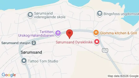 Rooms for rent i Sørum - kort over placeringen