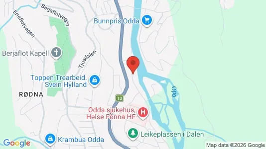 Apartments for rent i Odda - kort over placeringen
