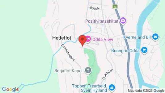 Apartments for rent i Odda - kort over placeringen