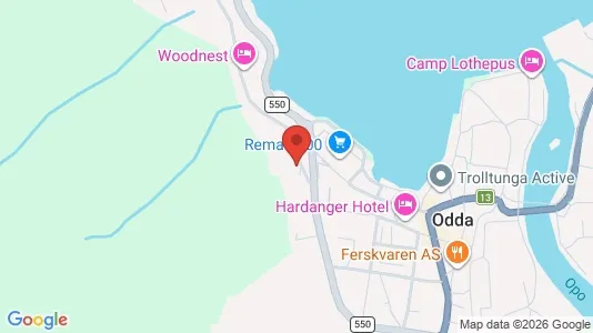 Apartments for rent i Odda - kort over placeringen