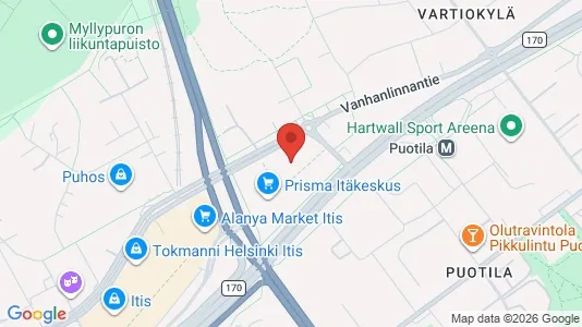 Apartments for rent i Helsinki Itäinen - kort over placeringen