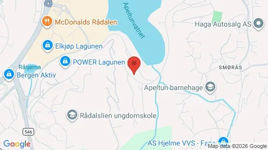Rooms for rent i Bergen Ytrebygda - kort over placeringen