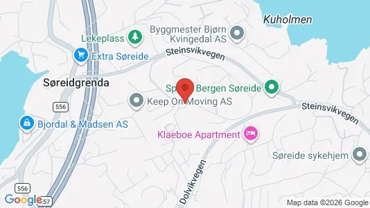 Rooms for rent i Bergen Ytrebygda - kort over placeringen