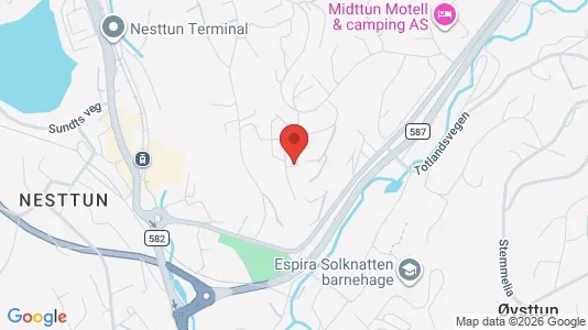 Rooms for rent i Bergen Fana - kort over placeringen