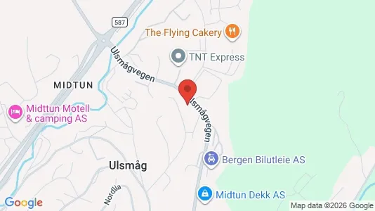 Rooms for rent i Bergen Fana - kort over placeringen