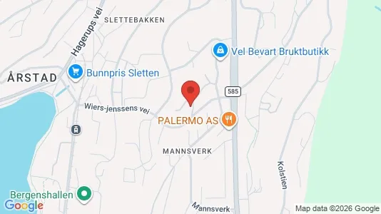 Rooms for rent i Bergen Årstad - kort over placeringen