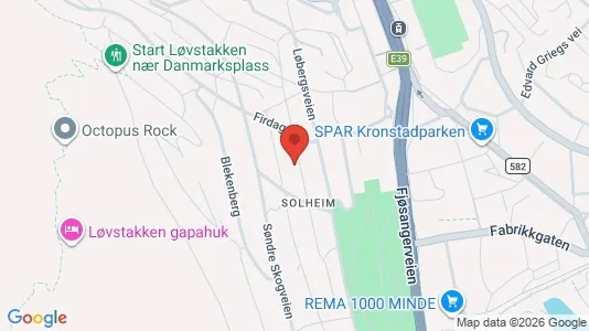 Rooms for rent i Bergen Årstad - kort over placeringen