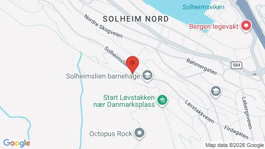 Rooms for rent i Bergen Årstad - kort over placeringen