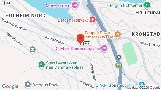 Rooms for rent i Bergen Årstad - kort over placeringen