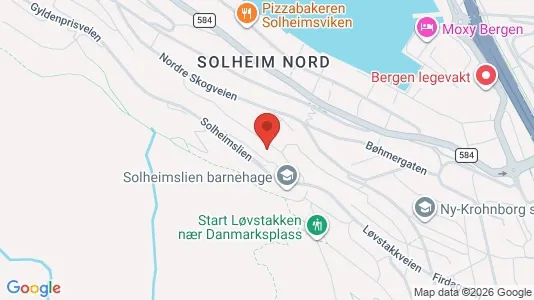 Rooms for rent i Bergen Årstad - kort over placeringen