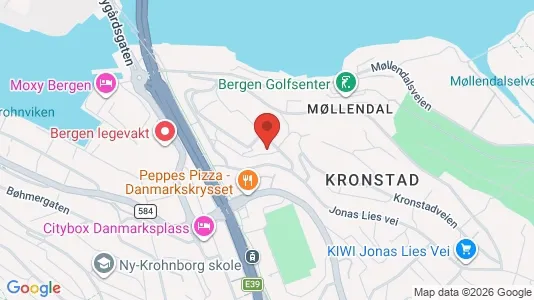 Rooms for rent i Bergen Årstad - kort over placeringen