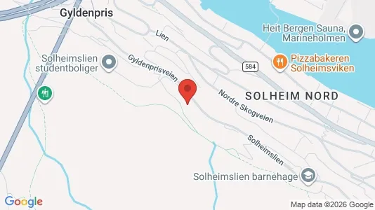 Rooms for rent i Bergen Årstad - kort over placeringen